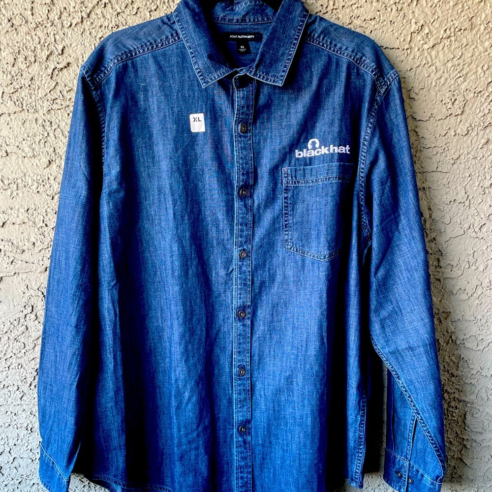 New Blackhat NWT Hackers Convention Denim Shirt. XL
